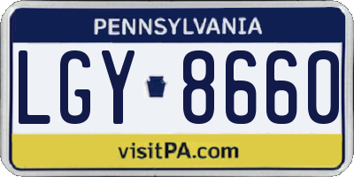 PA license plate LGY8660