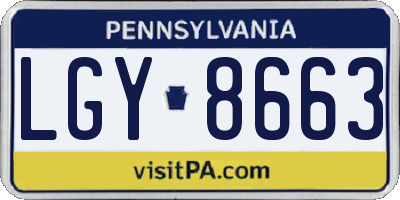 PA license plate LGY8663