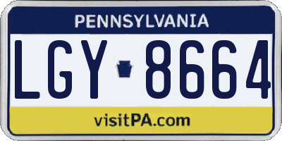PA license plate LGY8664