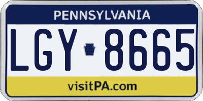 PA license plate LGY8665