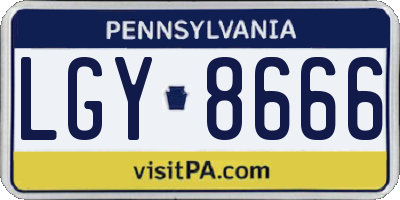 PA license plate LGY8666