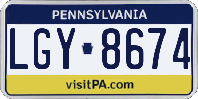 PA license plate LGY8674