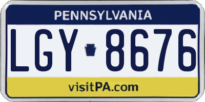PA license plate LGY8676