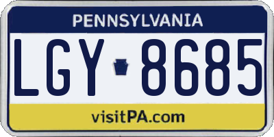 PA license plate LGY8685