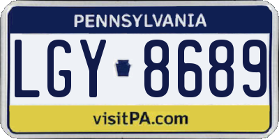 PA license plate LGY8689