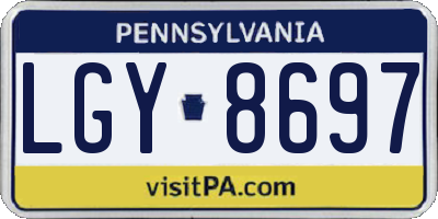 PA license plate LGY8697