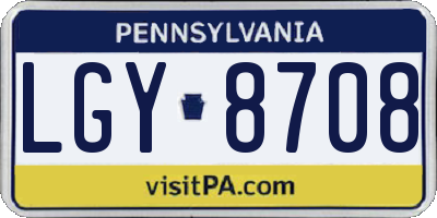PA license plate LGY8708