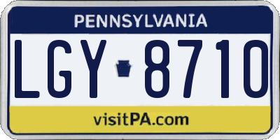 PA license plate LGY8710
