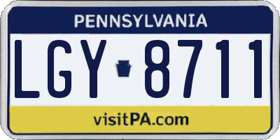 PA license plate LGY8711