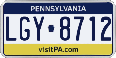 PA license plate LGY8712