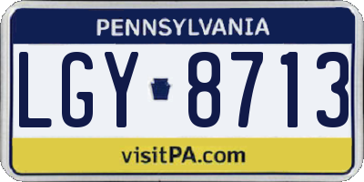 PA license plate LGY8713