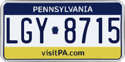 PA license plate LGY8715