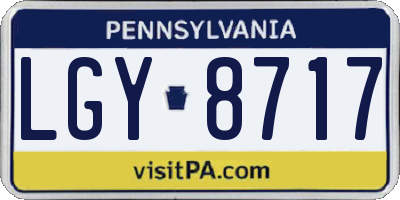 PA license plate LGY8717