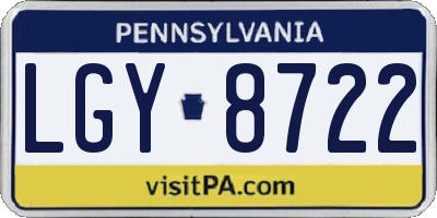 PA license plate LGY8722