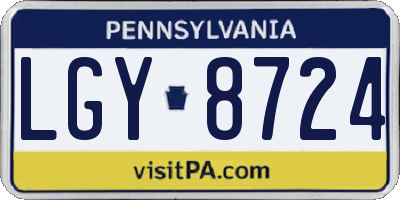 PA license plate LGY8724