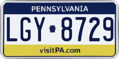 PA license plate LGY8729