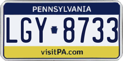 PA license plate LGY8733