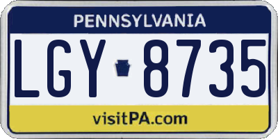 PA license plate LGY8735