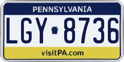 PA license plate LGY8736