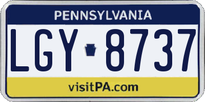 PA license plate LGY8737