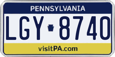 PA license plate LGY8740