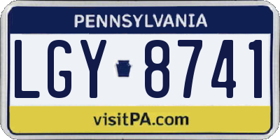 PA license plate LGY8741