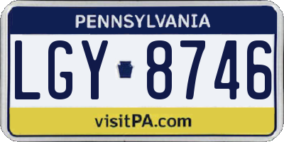 PA license plate LGY8746