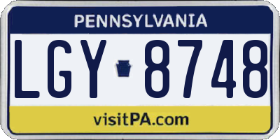 PA license plate LGY8748