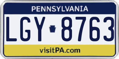 PA license plate LGY8763