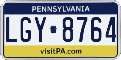 PA license plate LGY8764