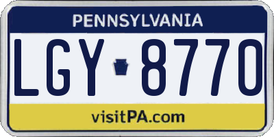 PA license plate LGY8770