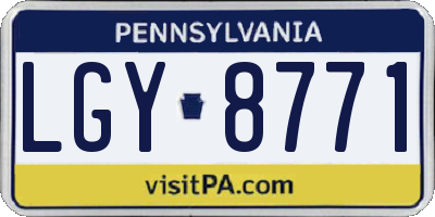 PA license plate LGY8771