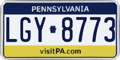 PA license plate LGY8773