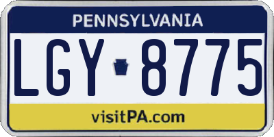 PA license plate LGY8775