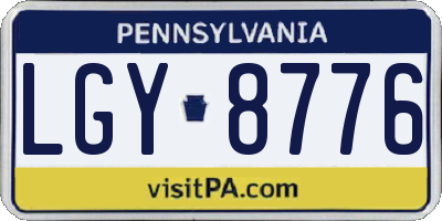 PA license plate LGY8776