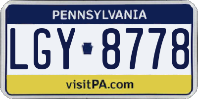 PA license plate LGY8778