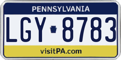 PA license plate LGY8783