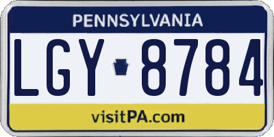 PA license plate LGY8784