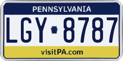PA license plate LGY8787