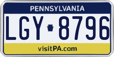 PA license plate LGY8796