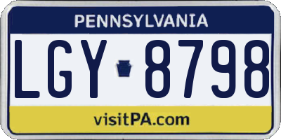PA license plate LGY8798
