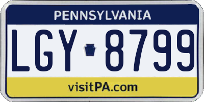 PA license plate LGY8799