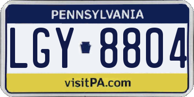 PA license plate LGY8804