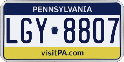 PA license plate LGY8807