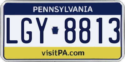 PA license plate LGY8813