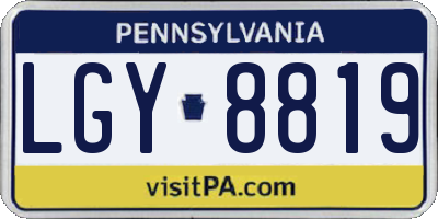 PA license plate LGY8819