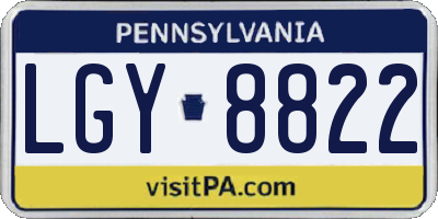 PA license plate LGY8822