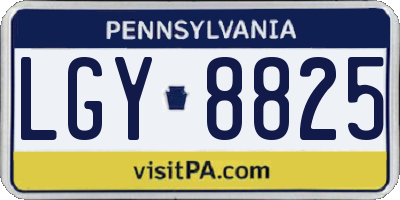 PA license plate LGY8825