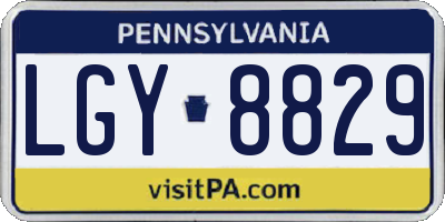 PA license plate LGY8829