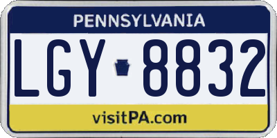 PA license plate LGY8832